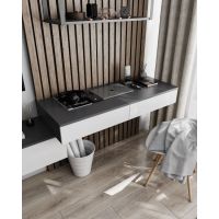 Стол компьютерный подвесной на 2 ящика, стол письменный T-222 от Moreli (Морели) Антрацит/Белый