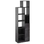 Стеллаж полки для книг и декора с дверцей PA-0002 от Moreli (Морели) Бетон Темный
