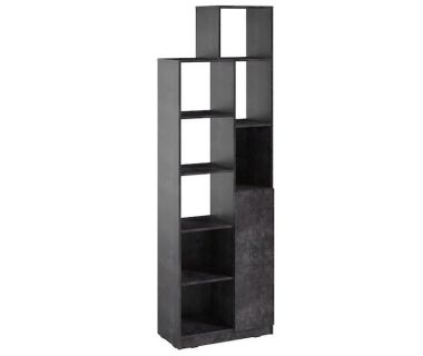 Стелаж полиці для книг та декору з дверцятами PA-0002 від Moreli (Морелі) Бетон Темний