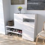 Тумба под обувь в прихожую RS-4 от Moreli (Морели) Бетон/Белый