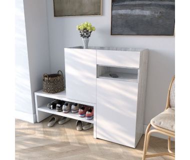 Тумба под обувь в прихожую RS-4 от Moreli (Морели) Бетон/Белый