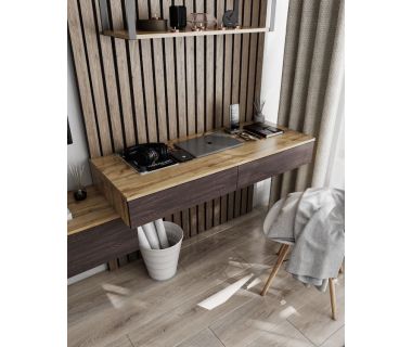 Стол компьютерный подвесной на 2 ящика, стол письменный T-222 от Moreli (Морели) Аппалачи/Венге темний