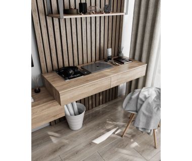 Стол компьютерный подвесной на 2 ящика, стол письменный T-222 от Moreli (Морели) Дуб Сонома