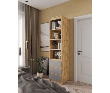 Шкаф-пенал для одежды с ящиками и полками T-219 от Moreli (Морели) Аппалачи/Антрацит