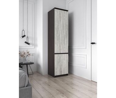 Шкаф-пенал со штангой для одежды Т-218 от Moreli (Морели) Венге темный/Бетон