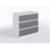 Комод із прихованими ручками на три ящики Moreli (Морелі) Т-214 Білий/Антрацит в інтернет магазині "Меблі Даром"