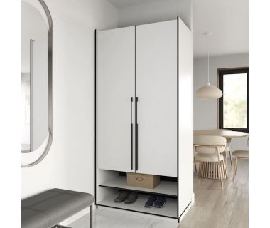 Шафа розстібна на дві двері з полицями R-0003 від Moreli (Морелі) Біла