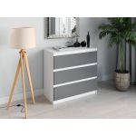 Комод со скрытыми ручками на три ящика Moreli (Морели) Т-214 Белый/Антрацит