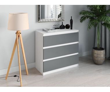 Комод со скрытыми ручками на три ящика Moreli (Морели) Т-214 Белый/Антрацит