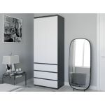 Шафа розстібна для одягу з трубою T-211 від Moreli (Морелі) Антрацит/Білий