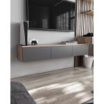 Підвісна тумба під ТВ у вітальню, TV тумба на 3 ящики, тумба під телевізор T-221 від Moreli (Морелі) Дуб