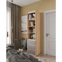 Шафа-пенал для одягу з ящиками та полицями T-219 від Moreli (Морелі) Дуб Сонома/Антрацит