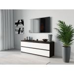 Тумба под телевизор ТВ/ТВ 4 ящика Moreli (Морели) Т-223 Венге темный/Белый