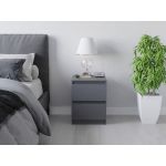 Тумба прикроватная в спальню, с фасадами без ручек Т-225 от Moreli (Морели) Антрацит
