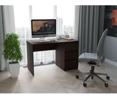 Комп'ютерний стіл, письмовий стіл з трьома ящиками T-224 від Moreli (Морелі) Венге темний