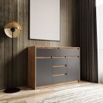 Комод для дома без ручек с 2 дверцами и 5 ящиками T-227 от Moreli (Морели) Аппалачи/Антрацит