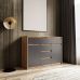Комод для дому без ручок з 2 дверцятами та 5 ящиками T-227 від Moreli (Морелі) Аппалачі/Антрацит в інтернет магазині "Меблі Даром"