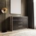 Комод для дома без ручек с 2 дверцами и 5 ящиками T-227 от Moreli (Морели) Бетон/Венге темний в интернет-магазине "Мебли Даром"