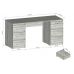 Стол компьютерный с двумя тумбами, стол письменный T-228 Бетон/Белый