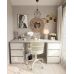 Стол компьютерный с двумя тумбами, стол письменный T-228 Бетон/Белый