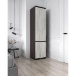 Шкаф-пенал с полками для одежды T-217 от Moreli (Морели) Венге темный/Бетон