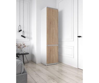 Шкаф-пенал со штангой для одежды Т-218 от Moreli (Морели) Белый/Дуб Сонома