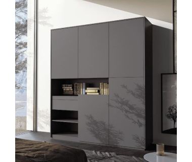 Шкаф распашной для вещей и книг RS-2 от Moreli (Морели) Антрацит