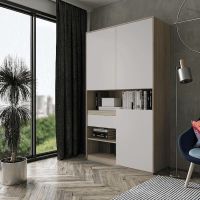 Шкаф распашной для книг и документов RS-1 от Moreli (Морели) Дуб Сонома/Белый