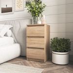 Прикроватная тумба на 3 ящика в спальню T-216 от Moreli (Морели) Дуб Сонома