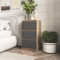 Прикроватная тумба на 3 ящика в спальню T-216 от Moreli (Морели) Дуб Сонома/Антрацит