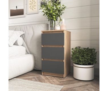 Тумба на 3 ящики в спальню T-216 від Moreli (Морелі) Дуб Сонома/Антрацит