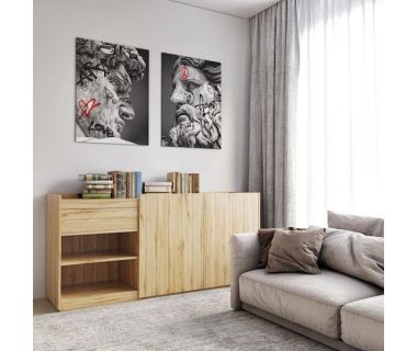 Комод без ручок з двома дверцятами, ящиком та полицями RS-3 Moreli (Морелі) Аппалачі