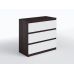 Комод со скрытыми ручками на три ящика Moreli (Морели) Т-214 Венге темный/Белый в интернет-магазине "Мебли Даром"