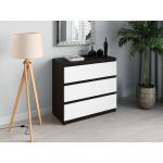 Комод со скрытыми ручками на три ящика Moreli (Морели) Т-214 Венге темный/Белый