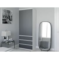 Шкаф распашной с полками для одежды T-210 от Moreli (Морели) Білий/Антрацит