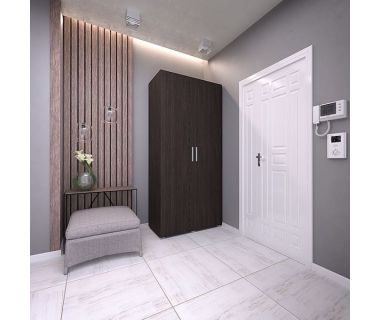 Шкаф распашной для одежды с полками ST-0010 от Moreli (Морели) Венге темный