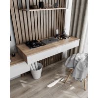 Стол компьютерный подвесной на 2 ящика, стол письменный T-222 от Moreli (Морели) Дуб Сонома/Белый