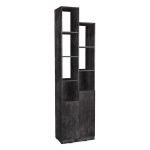 Стелаж з дверцятами та полицями для декору та книг MA-0002 від Moreli (Морелі) Бетон Темний
