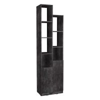 Стелаж з дверцятами та полицями для декору та книг MA-0002 від Moreli (Морелі) Бетон Темний