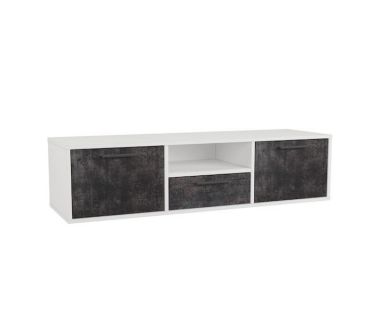 Тумба під телевізор навісна, тумба під TV/ТВ Seul від Moreli (Морелі) Білий/Бетон Темний