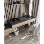 Стіл комп'ютерний підвісний на 2 ящики, письмовий стіл T-222 від Moreli (Морелі) Антрацит/Дуб Сонома