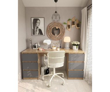 Стіл комп'ютерний з двома тумбами, письмовий стіл T-228 Аппалачі/Антрацит