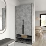 Шкаф распашной на две двери с полками и шухлядами R-0003 от Moreli (Морели) Бетон