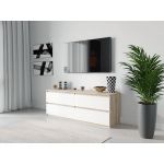 Тумба под телевизор ТВ/ТВ 4 ящика Moreli (Морели) Т-223 Дуб Сонома/Белый