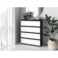 Комод із 4 ящиками та прихованими ручками Т-215 Moreli (Морелі) Венге темний/Білий