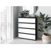 Комод із 4 ящиками та прихованими ручками Т-215 Moreli (Морелі) Венге темний/Білий в інтернет магазині "Меблі Даром"