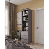 Шафа-пенал для одягу з ящиками та полицями T-219 від Moreli (Морелі) Антрацит