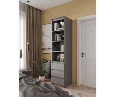 Шкаф-пенал для одежды с ящиками и полками T-219 от Moreli (Морели) Антрацит Шкаф-пенал для одежды с ящиками и полками T-219 от Moreli (Морели) Антрацит