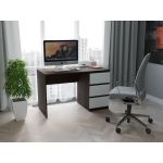 Комп'ютерний стіл, письмовий стіл з трьома ящиками T-224 від Moreli (Морелі) Венге темний/Білий