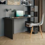 Стіл комп'ютерний, письмовий стіл з полицями ST-0015 від Moreli (Морелі) Антрацит